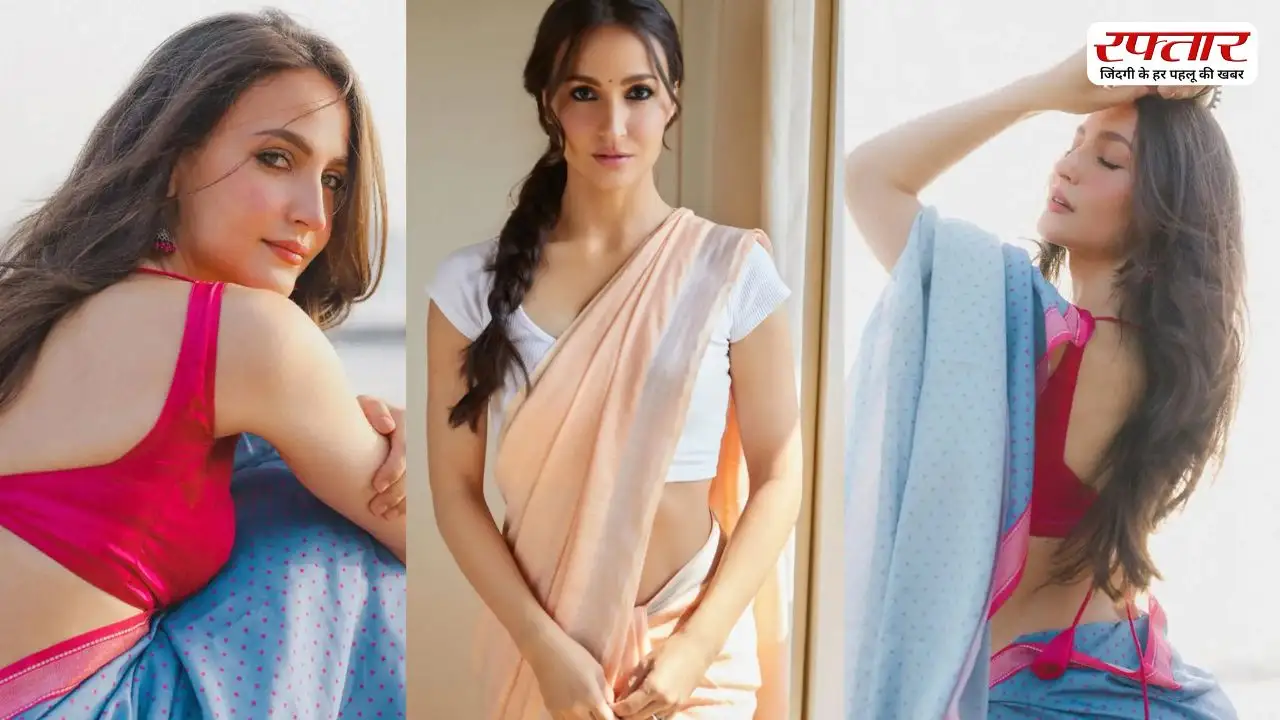 Elli AvrRam के बोल्ड साड़ी लुक ने मचाई सनसनी, तस्वीरें देख फैंस हुए हैरान