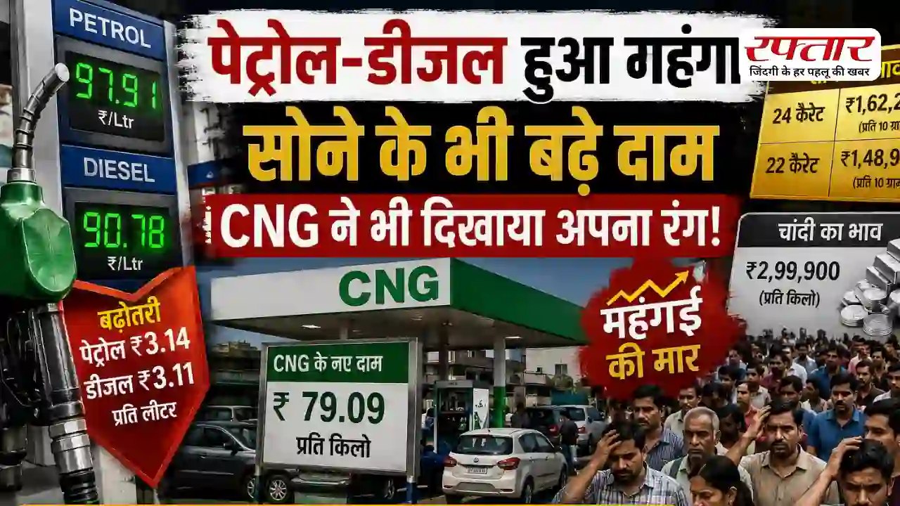 आम आदमी की जेब पर महंगाई का डबल अटैक: पेट्रोल-डीजल महंगा, CNG के दाम भी बढ़े, सोना पहुंचा रिकॉर्ड स्तर पर