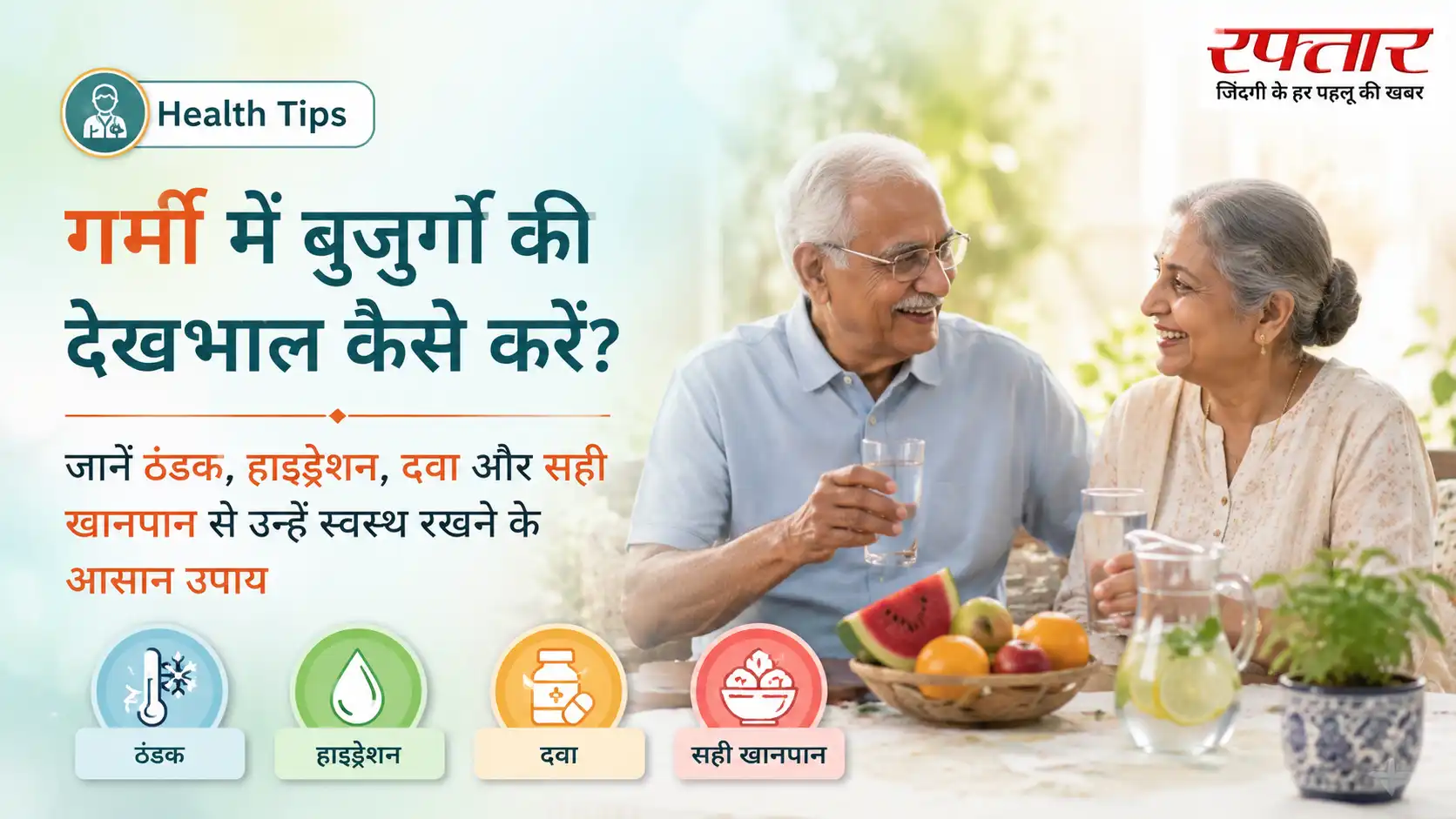 Health Tips: गर्मी में बुजुर्गों की देखभाल कैसे करें? जानें ठंडक, हाइड्रेशन, दवा और सही खानपान से उन्हें स्वस्थ रखने के आसान उपाय