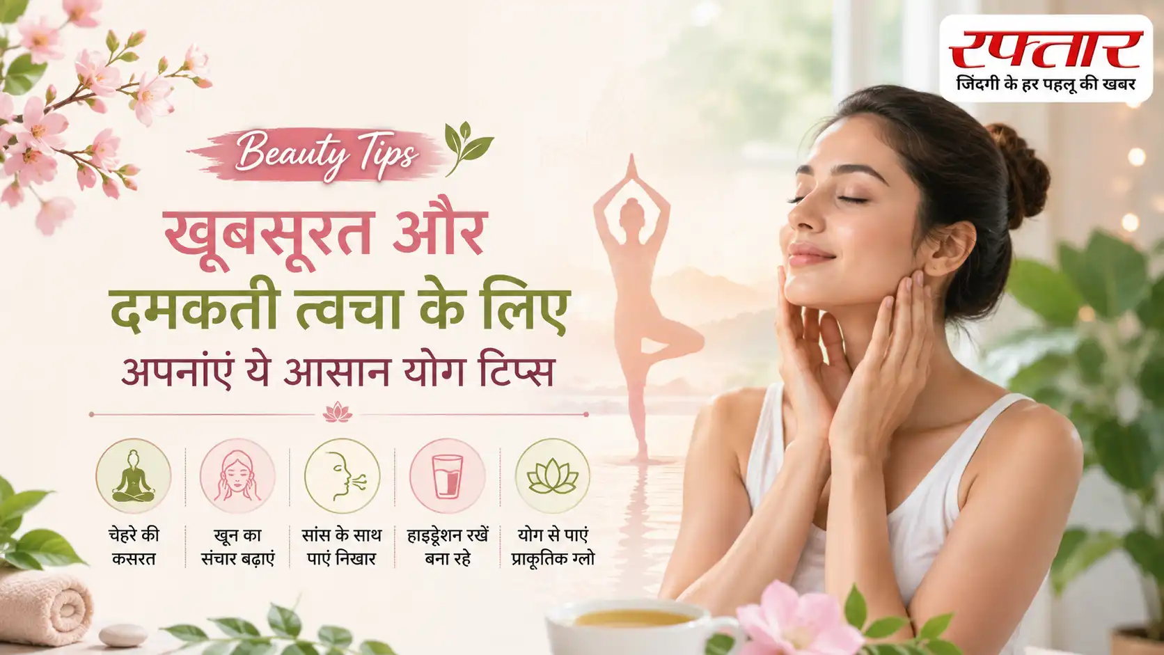 Beauty Tips: खूबसूरत और दमकती त्वचा के लिए अपनाएं ये आसान योग टिप्स