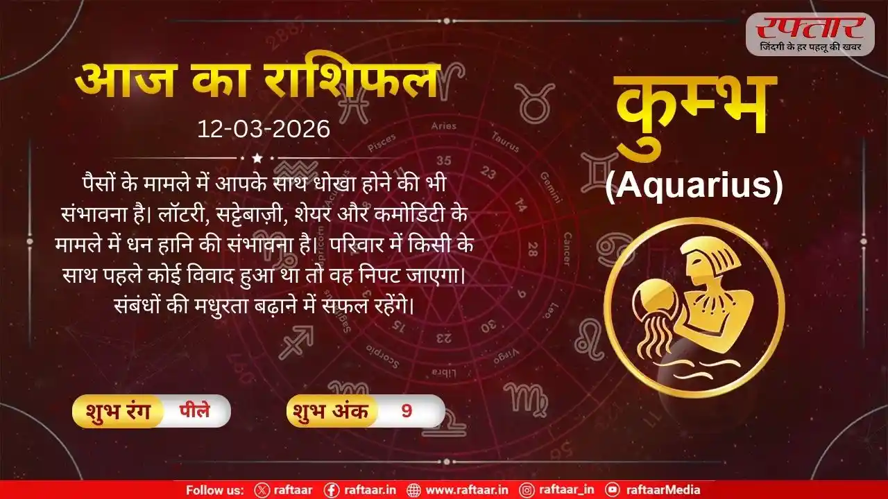 Astro Today 12 March 2026: कुम्भ राशि-स्टूडेंट्स को ज्यादा मेहनत करनी पड़ सकती है,
